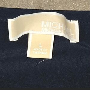 Michael Kors Navy Top with Cream Label Detail